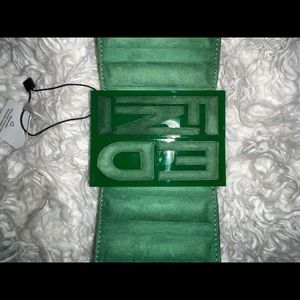 Green fendi waist belt